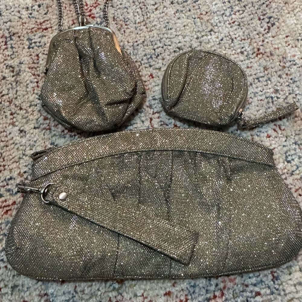 Elegant Silver Women's Bag Set